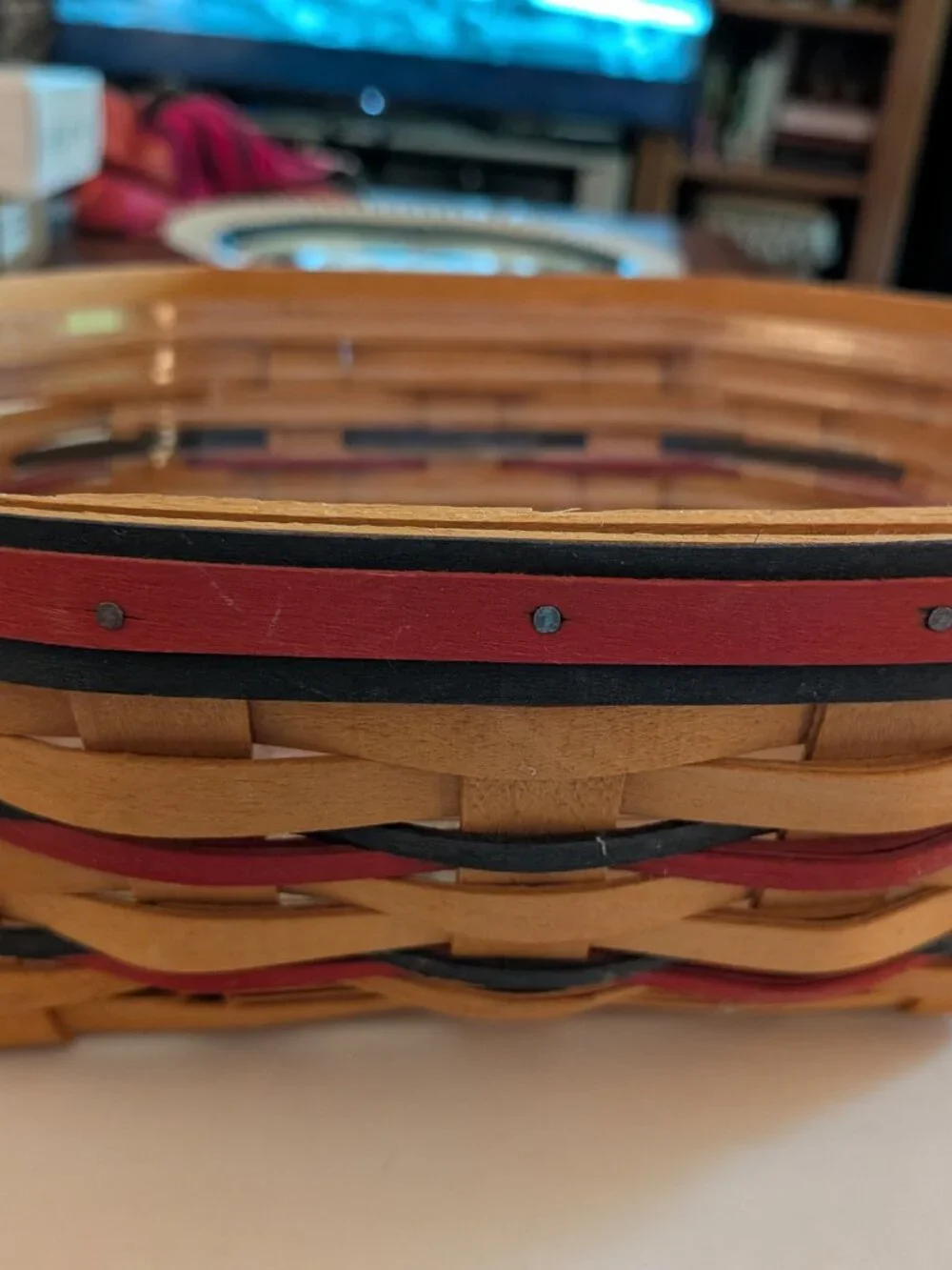 Longaberger All American 1999 BLUE RIBBON BREAD BASKET Set with Protector